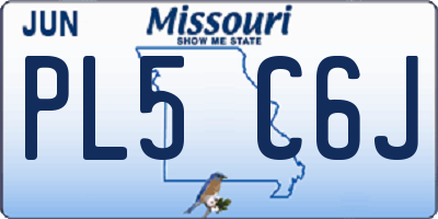 MO license plate PL5C6J