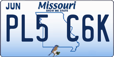 MO license plate PL5C6K