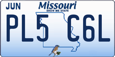 MO license plate PL5C6L