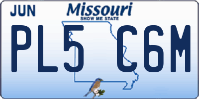MO license plate PL5C6M