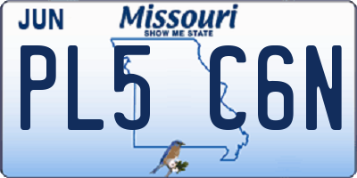 MO license plate PL5C6N