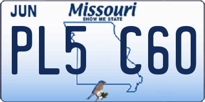 MO license plate PL5C6O
