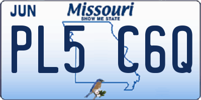 MO license plate PL5C6Q