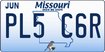 MO license plate PL5C6R