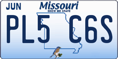 MO license plate PL5C6S