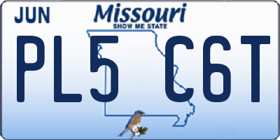 MO license plate PL5C6T