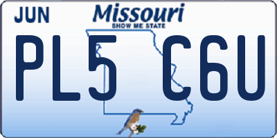 MO license plate PL5C6U