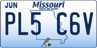 MO license plate PL5C6V