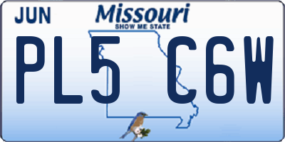 MO license plate PL5C6W