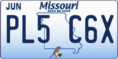 MO license plate PL5C6X