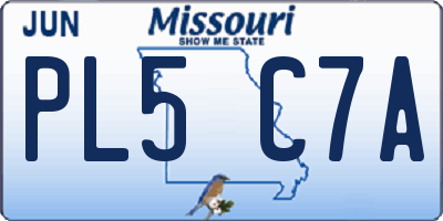 MO license plate PL5C7A
