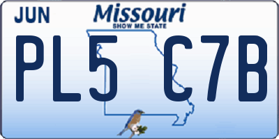 MO license plate PL5C7B