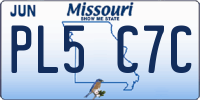 MO license plate PL5C7C