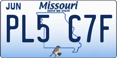 MO license plate PL5C7F