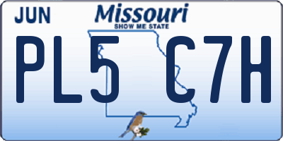 MO license plate PL5C7H