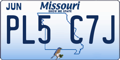 MO license plate PL5C7J