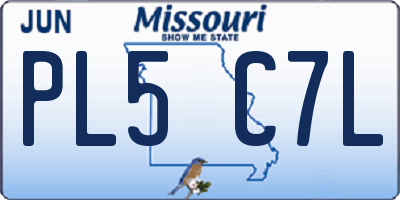 MO license plate PL5C7L