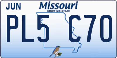 MO license plate PL5C7O