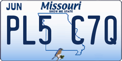 MO license plate PL5C7Q