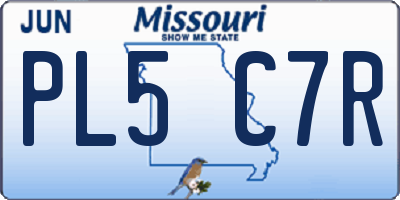 MO license plate PL5C7R