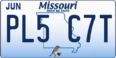 MO license plate PL5C7T