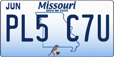 MO license plate PL5C7U