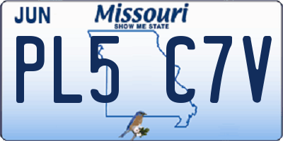 MO license plate PL5C7V