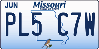 MO license plate PL5C7W
