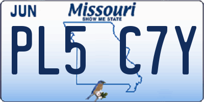 MO license plate PL5C7Y