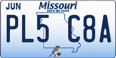 MO license plate PL5C8A