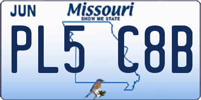 MO license plate PL5C8B
