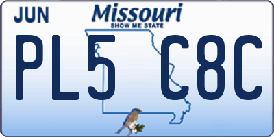 MO license plate PL5C8C