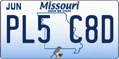 MO license plate PL5C8D
