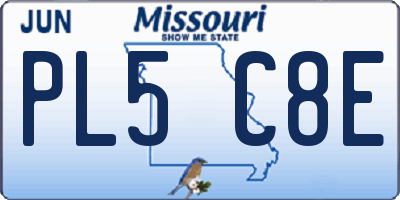 MO license plate PL5C8E
