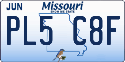 MO license plate PL5C8F