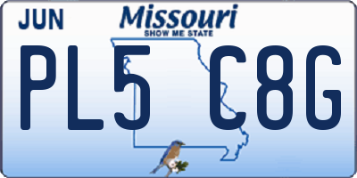MO license plate PL5C8G