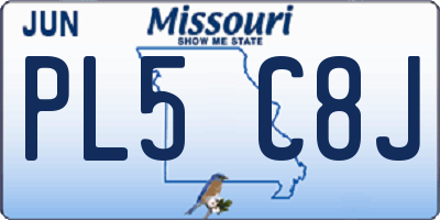 MO license plate PL5C8J