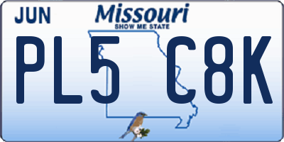 MO license plate PL5C8K