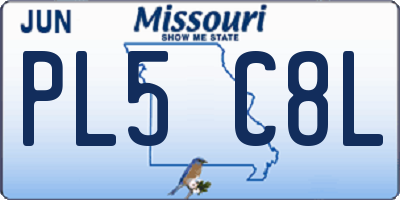 MO license plate PL5C8L