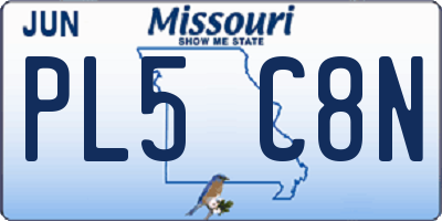 MO license plate PL5C8N
