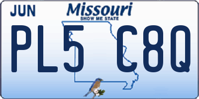 MO license plate PL5C8Q