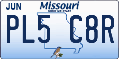 MO license plate PL5C8R