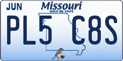 MO license plate PL5C8S