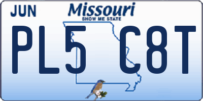 MO license plate PL5C8T