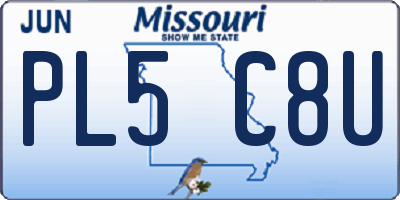 MO license plate PL5C8U