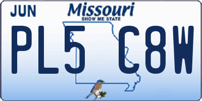 MO license plate PL5C8W