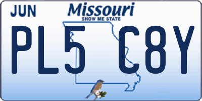 MO license plate PL5C8Y