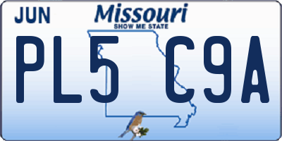 MO license plate PL5C9A