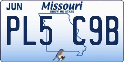 MO license plate PL5C9B