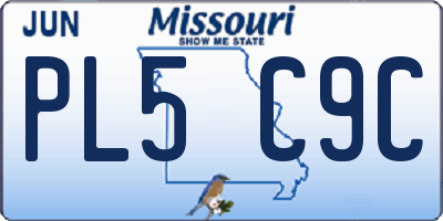 MO license plate PL5C9C